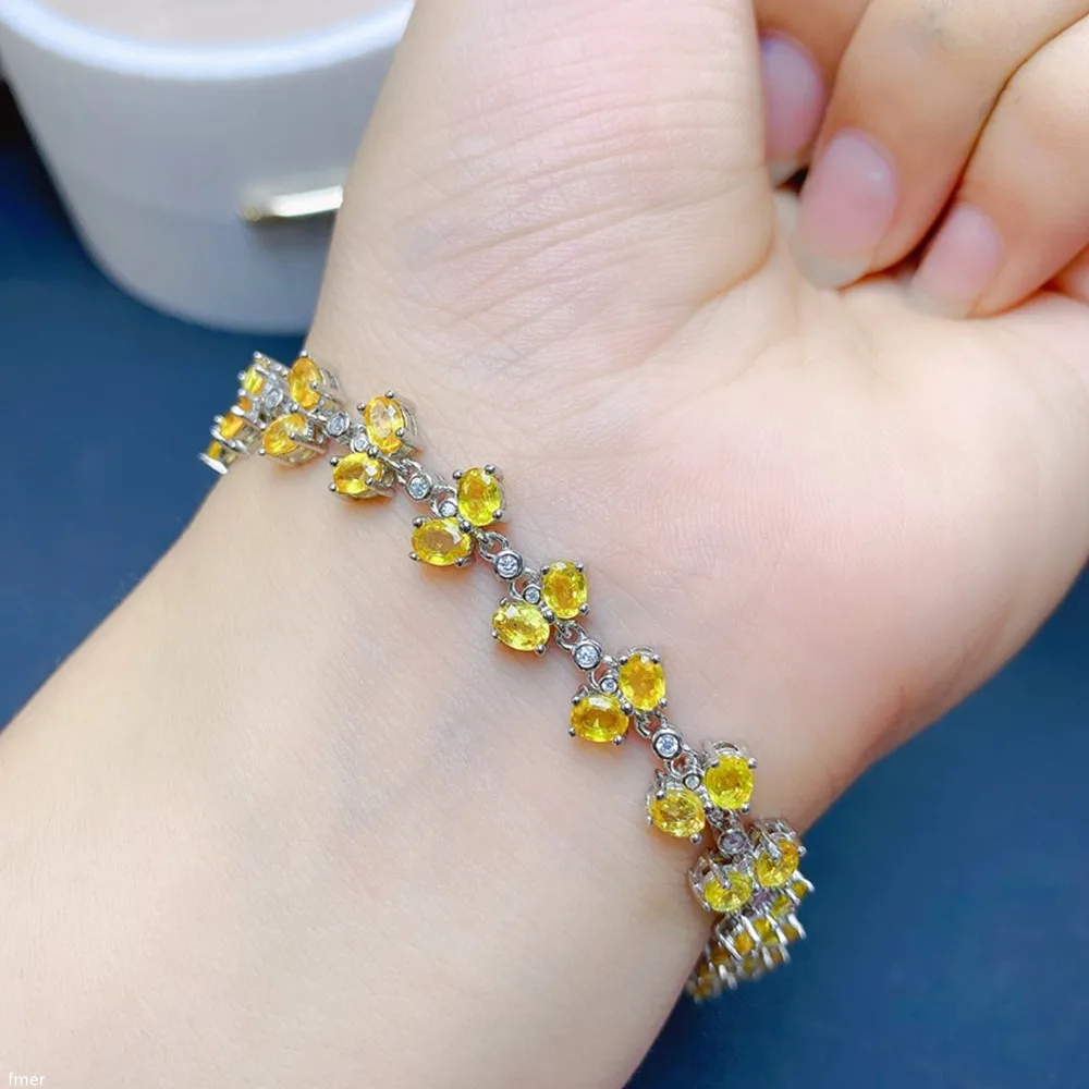 fine jewelry 925 sterling silver natural yellow sapphire women's bracelet deluxe version to send girlfriend birthday party New
fine jewelry 925 sterling silver natural yellow sapphire women's bracelet deluxe version to send girlfriend birthday party New