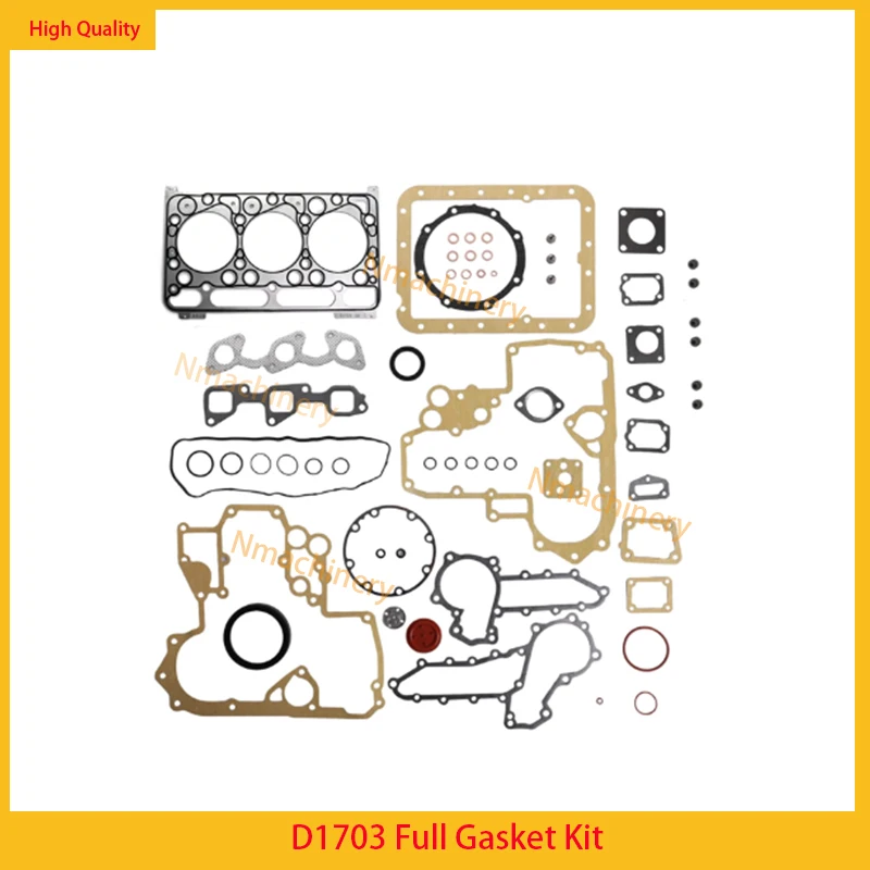 D1703 Full Gasket Kit Set For Kubota Engine With Cylinder Head Gasket Overhaul Rebuild Kit
D1703 Full Gasket Kit Set For Kubota Engine With Cylinder Head Gasket Overhaul Rebuild Kit