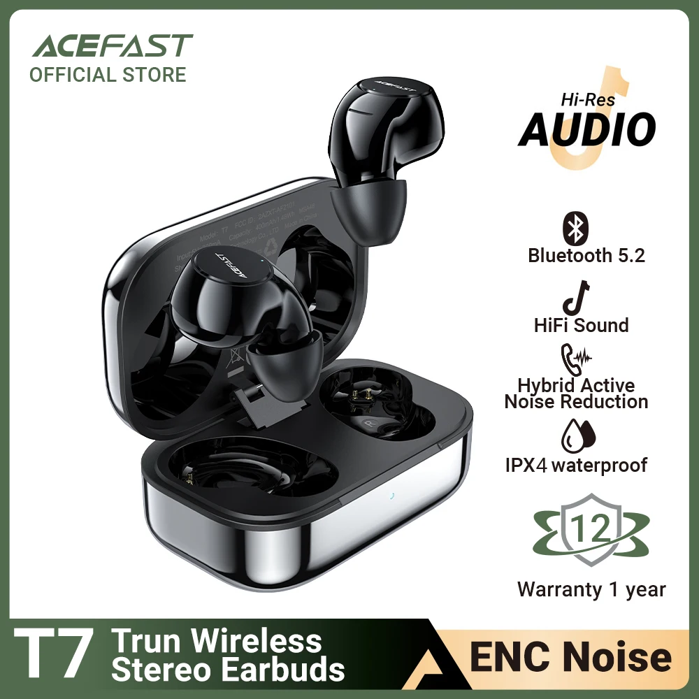 ACEFAST ENC Noise Cancelling TWS Earphone Bluetooth 5.2 Qualcomm CVC8.0 metal texture Aptx Stereo Bass Earbud Touch Control
ACEFAST ENC Noise Cancelling TWS Earphone Bluetooth 5.2 Qualcomm CVC8.0 metal texture Aptx Stereo Bass Earbud Touch Control