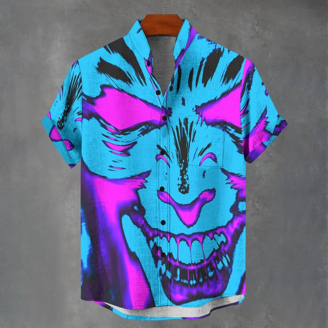 Abstract print skull shirt button style psychedelic short sleeved shirt casual shirt skull print Gothic punk casual shirt
Abstract print skull shirt button style psychedelic short sleeved shirt casual shirt skull print Gothic punk casual shirt