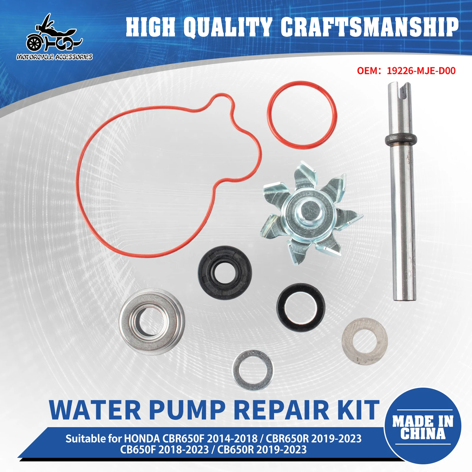 SJ Water Pump Repair Kit For Honda CBR650F 2014-2018 CB650F 2018-2023 CB650R CBR650R 2019-2023 Shaft Gasket O-ring Seals Set
SJ Water Pump Repair Kit For Honda CBR650F 2014-2018 CB650F 2018-2023 CB650R CBR650R 2019-2023 Shaft Gasket O-ring Seals Set