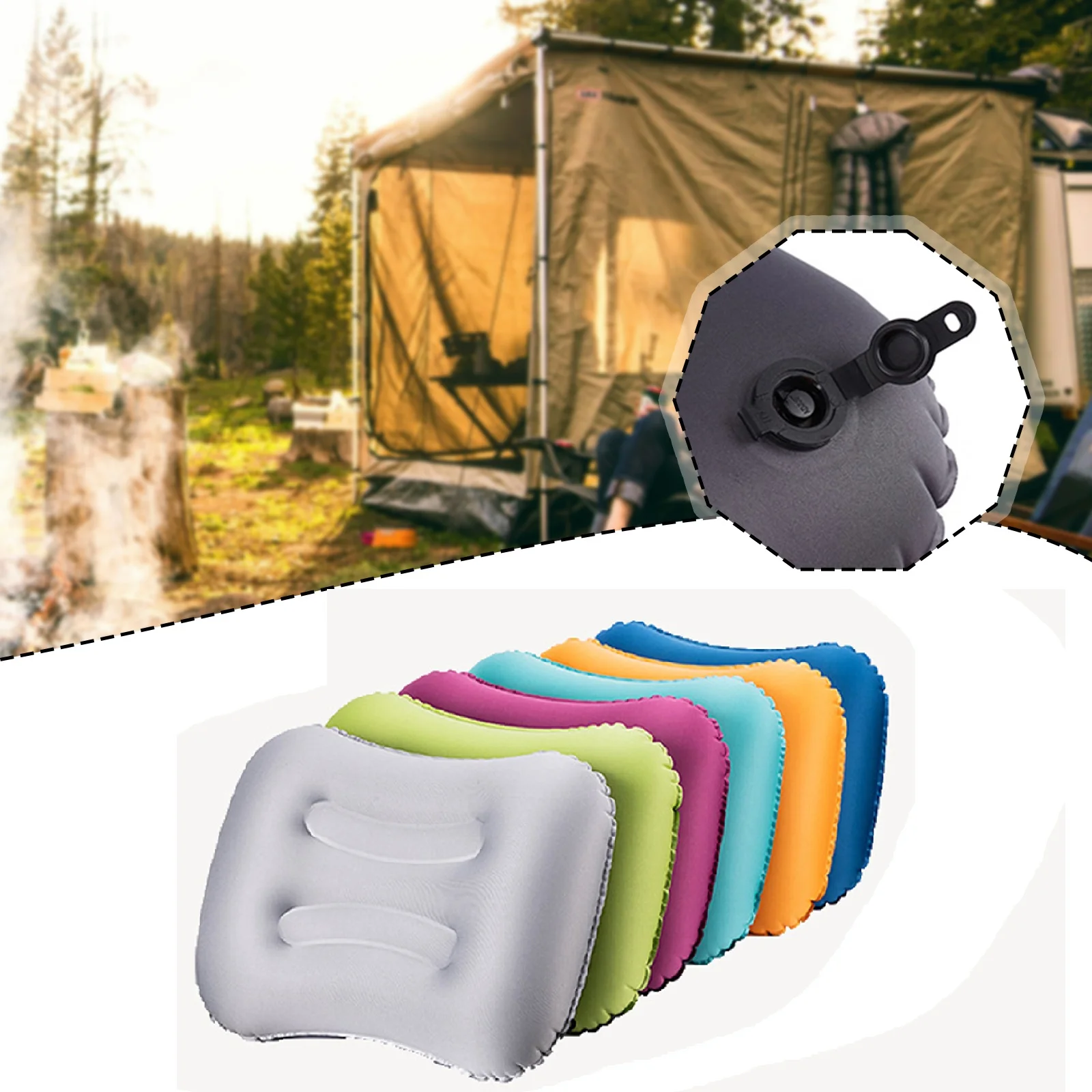 Camping Inflatable Pillow Portable Ultralight Travel Hiking Air Sleeping Pillow for Neck and Lumbar Support for Sleeping
Camping Inflatable Pillow Portable Ultralight Travel Hiking Air Sleeping Pillow for Neck and Lumbar Support for Sleeping
