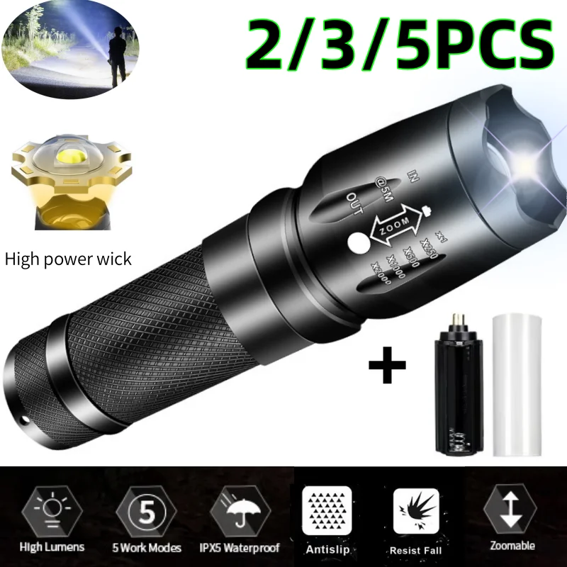 Skywolfeye 2/3/5Pcs Portable Zoom LED Flashlight Mini Flash Light 5 Lighting Modes Camping Lamp Use 3 AAA Batteries
Skywolfeye 2/3/5Pcs Portable Zoom LED Flashlight Mini Flash Light 5 Lighting Modes Camping Lamp Use 3 AAA Batteries