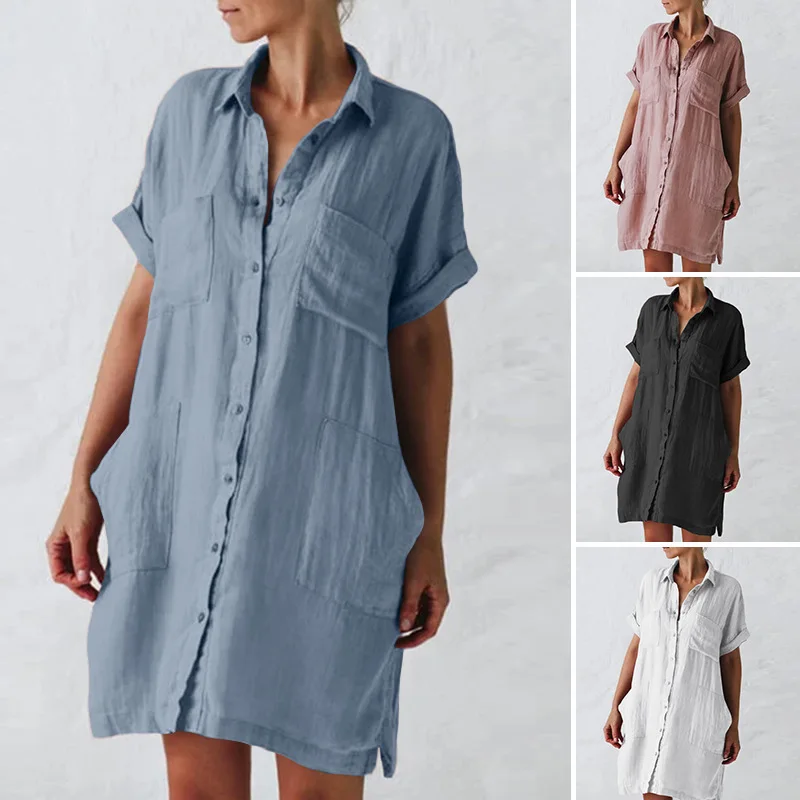 Loose Ladies Long Blouse Dress Vestidos Cotton Linen Casual Female Women Solid Half Sleeve Shirt Top Dress Vestidos Plus Size
Loose Ladies Long Blouse Dress Vestidos Cotton Linen Casual Female Women Solid Half Sleeve Shirt Top Dress Vestidos Plus Size