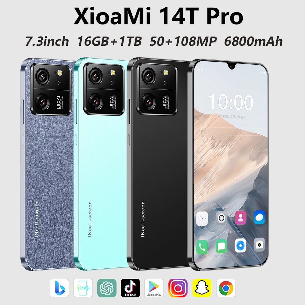 2025 New Xioami 14T Pro 5G 50MP+108MP Camera 7.3inch Original Smartphone Dual SIM Android 14 Cell Phone 6800mAh Global Version
2025 New Xioami 14T Pro 5G 50MP+108MP Camera 7.3inch Original Smartphone Dual SIM Android 14 Cell Phone 6800mAh Global Version