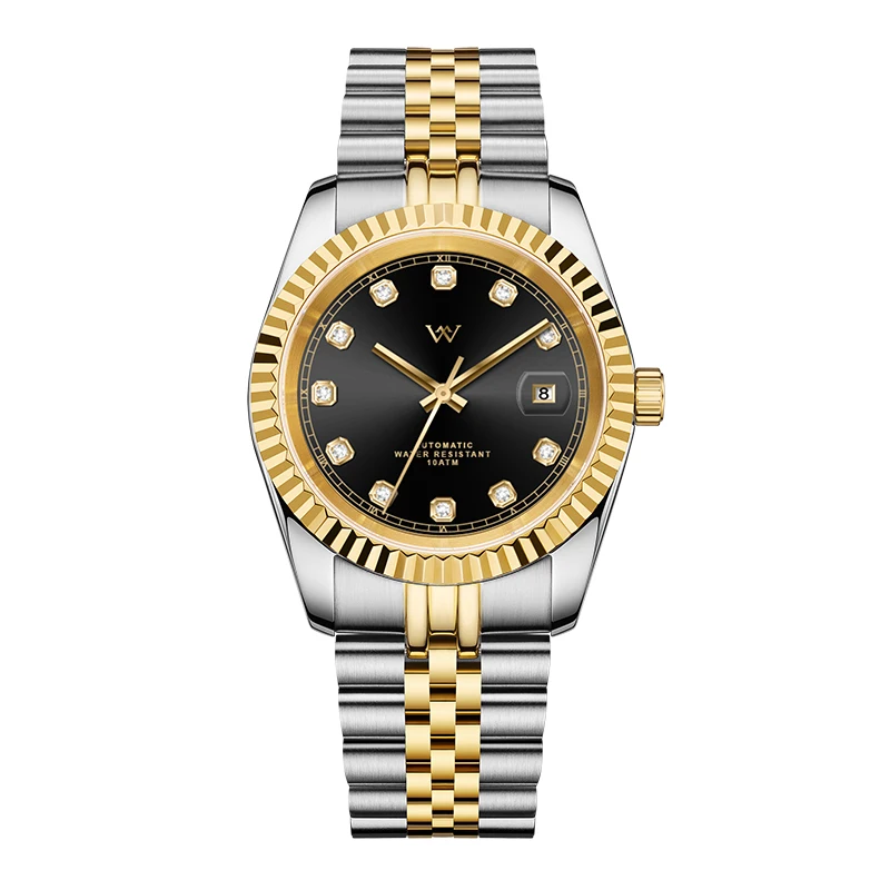 Часы WM Автоматические механические часы Мужские деловые часы из нержавеющей стали 100 м Водостойкие с сапфировым стеклом с AR-покрытием Welly Merck 187M-1-WM
Часы WM Автоматические механические часы Мужские деловые часы из нержавеющей стали 100 м Водостойкие с сапфировым стеклом с AR-покрытием Welly Merck 187M-1-WM
