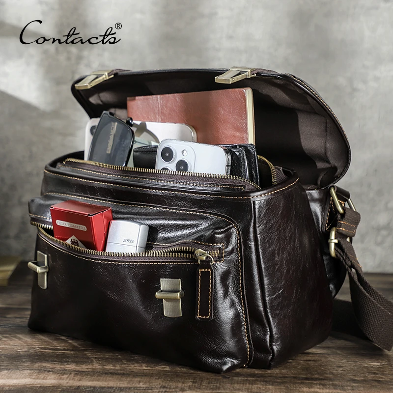 CONTACT'S Genuine Leather Crossbody Bag Men Luxury Design Multifunctional Small Shoulder Messenger Bag Travel Handbag New Trend
CONTACT'S Genuine Leather Crossbody Bag Men Luxury Design Multifunctional Small Shoulder Messenger Bag Travel Handbag New Trend