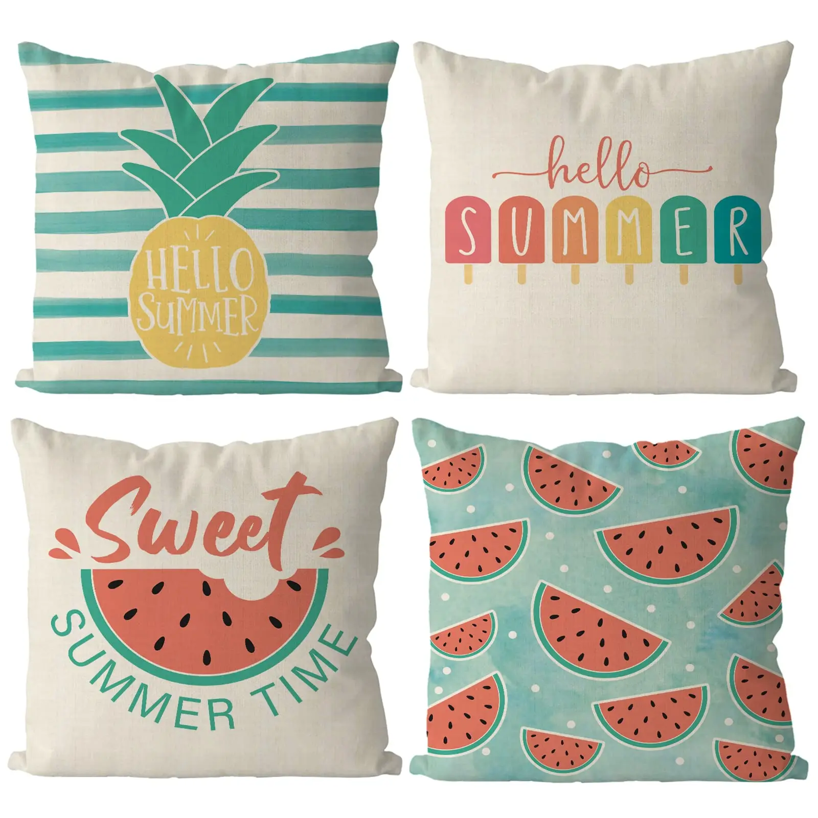 Summer Pillow Covers 18x18 Inch Set of 4 Pineapple Watermelon Popsicle Pillows Covers Cool Summer Farmhouse Cushion Case Decor
Summer Pillow Covers 18x18 Inch Set of 4 Pineapple Watermelon Popsicle Pillows Covers Cool Summer Farmhouse Cushion Case Decor