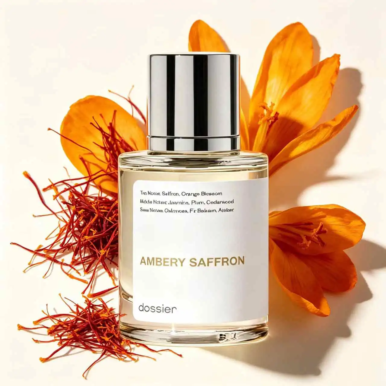 Ambery Saffron perfume, which starts with saffron and orange flower, combines jasmine, plum and cedar, and ends with oak moss, fir balm and amber, warm, fragrant and noble
Ambery Saffron perfume, which starts with saffron and orange flower, combines jasmine, plum and cedar, and ends with oak moss, fir balm and amber, warm, fragrant and noble