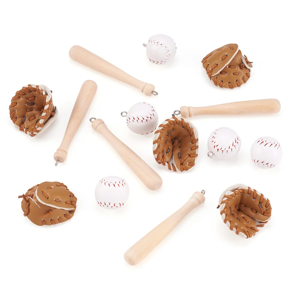 15Pcs/box PU Leather Wood Baseball Exercise Pendants Glove Bat Baseball Charms for for DIY Earrings Keychain Decoration Findings
15Pcs/box PU Leather Wood Baseball Exercise Pendants Glove Bat Baseball Charms for for DIY Earrings Keychain Decoration Findings