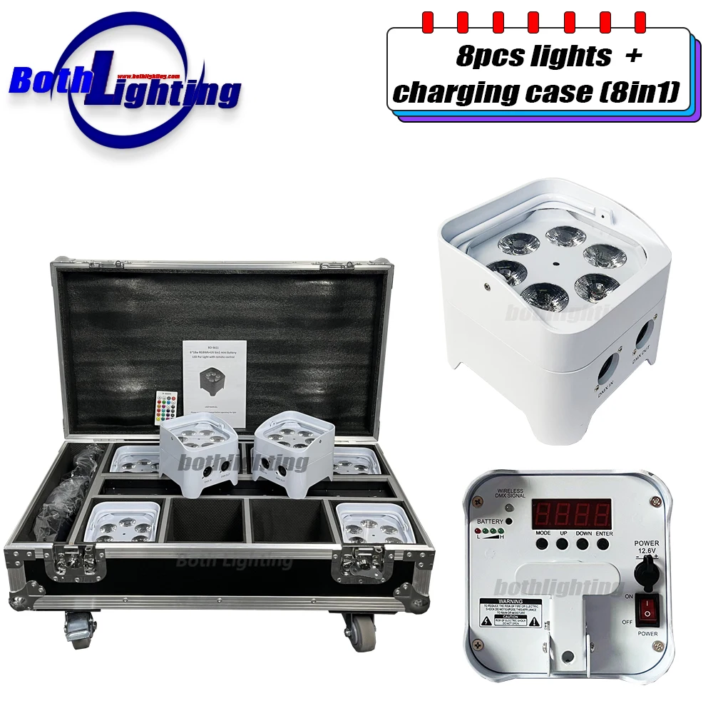 Bothlighting 8pcs with case 6x18w Mini S6 uplighting Battery LED Akku PAR Lights RGBWA + UV Uplight Wedding DJs
Bothlighting 8pcs with case 6x18w Mini S6 uplighting Battery LED Akku PAR Lights RGBWA + UV Uplight Wedding DJs