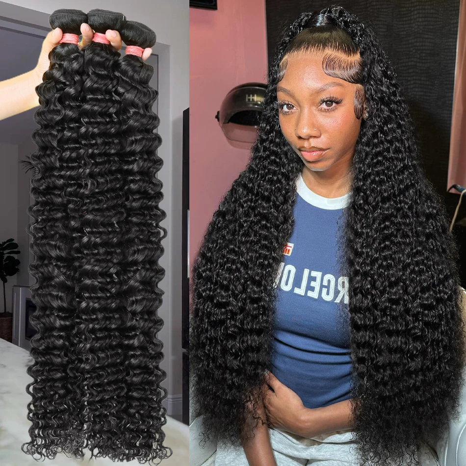 30 38Inch Brazilian Deep Wave Virgin Raw Unprocessed 100% Human Hair Extensions 4 3 Bundles Curly Double Weft Bulk Braiding Hair
30 38Inch Brazilian Deep Wave Virgin Raw Unprocessed 100% Human Hair Extensions 4 3 Bundles Curly Double Weft Bulk Braiding Hair