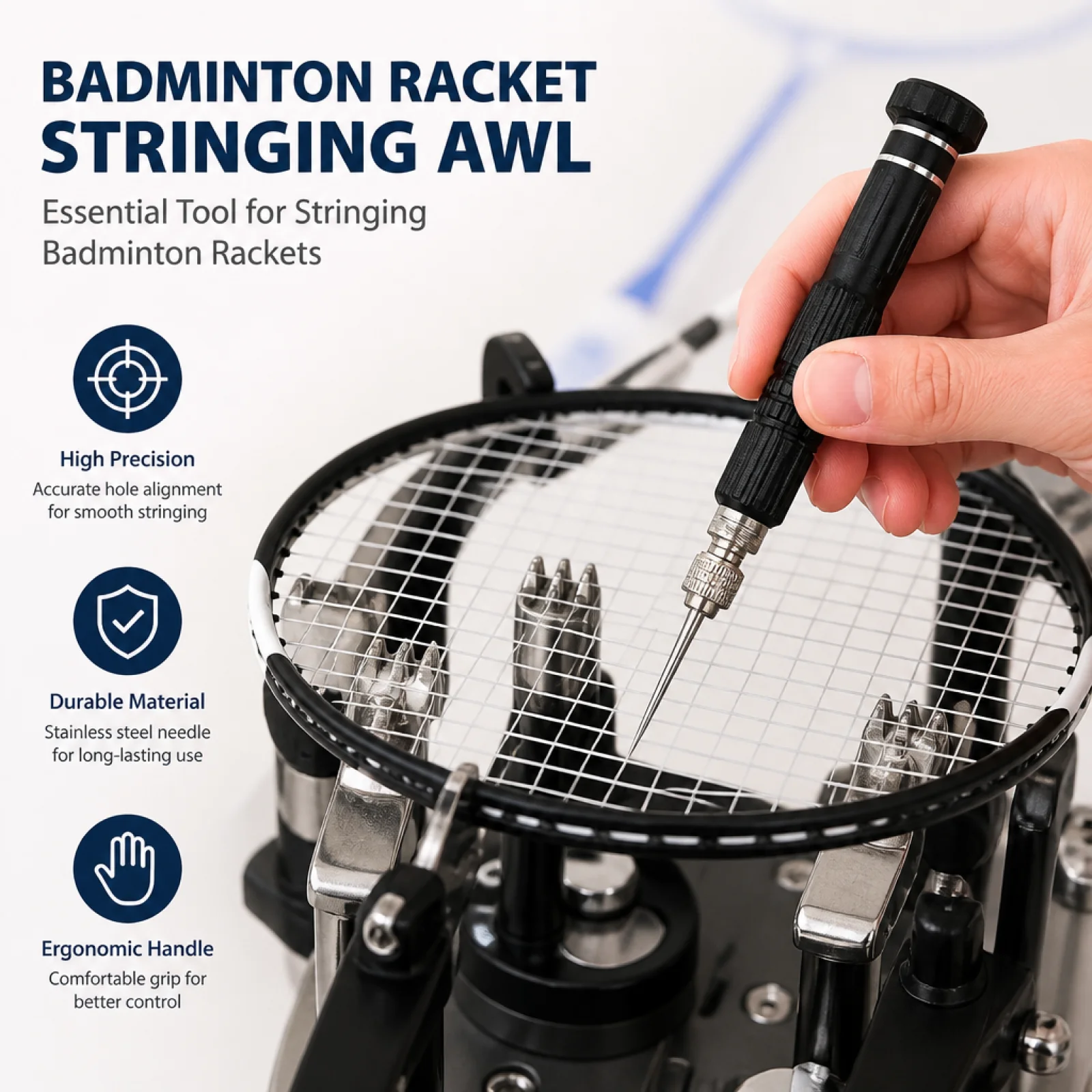 Smooth Tip Badminton Stringing Awl Racket Stringing Cone Grommet Tool for Sports And Fitness Badminton Equipment
Smooth Tip Badminton Stringing Awl Racket Stringing Cone Grommet Tool for Sports And Fitness Badminton Equipment