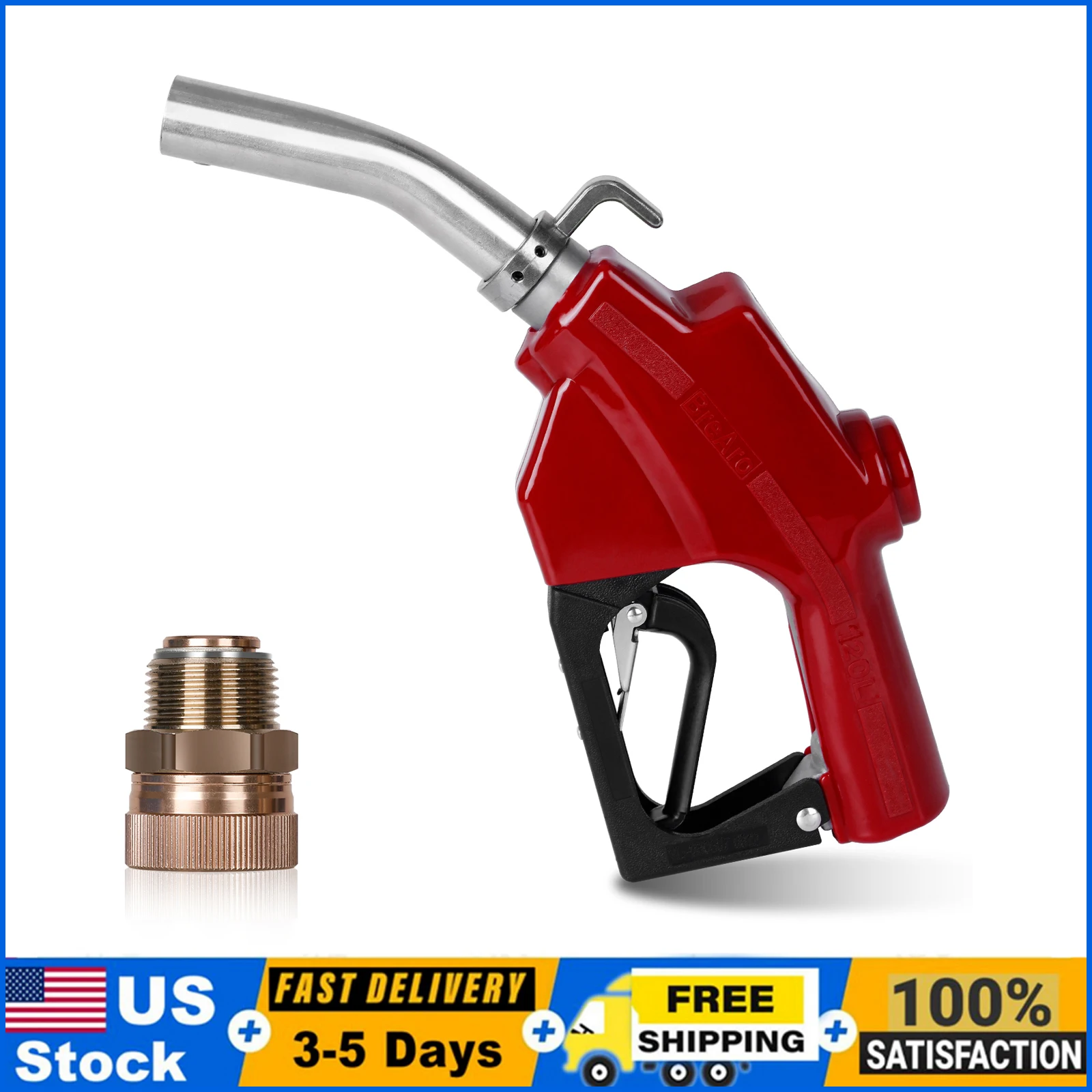 1" Inch NPT Automatic Fuel Nozzle Auto Shut-Off Red Fueling Nozzle with Swivel Joint 19/16 Inches (OD=30mm) Gas Pump Nozzle, Red
1" Inch NPT Automatic Fuel Nozzle Auto Shut-Off Red Fueling Nozzle with Swivel Joint 19/16 Inches (OD=30mm) Gas Pump Nozzle, Red