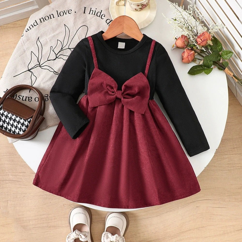 Baby Girls' Autumn/Winter Red Corduroy Dresses with Sweet Bow Long Sleeve Christmas Costumes Girls Korean Style Clothing For 2-7
Baby Girls' Autumn/Winter Red Corduroy Dresses with Sweet Bow Long Sleeve Christmas Costumes Girls Korean Style Clothing For 2-7