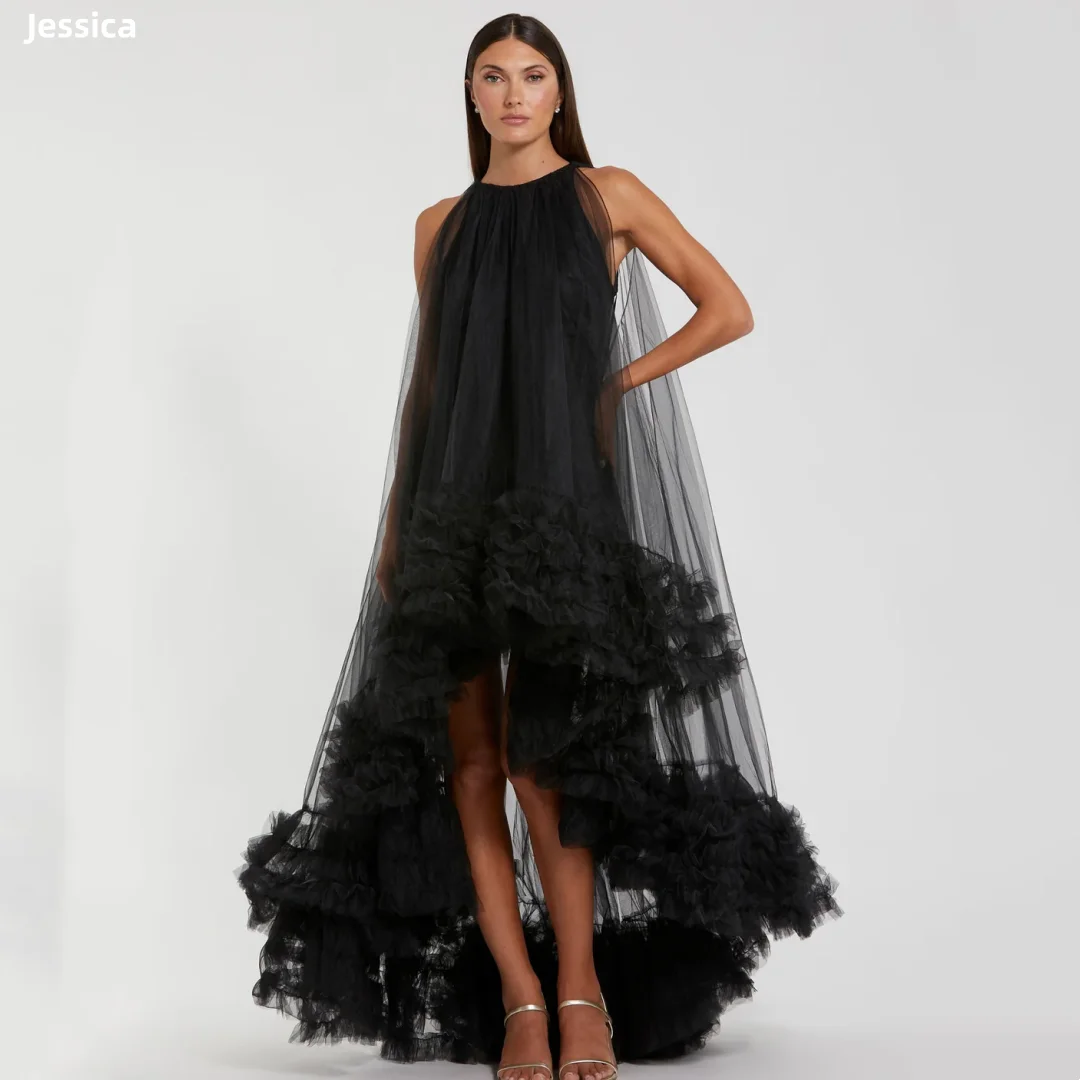 Jessica Black Crew Neck Evening Dresses Handmade Tulle High And Low Prom Dresses Women's Wedding Party Dresses Customized
Jessica Black Crew Neck Evening Dresses Handmade Tulle High And Low Prom Dresses Women's Wedding Party Dresses Customized