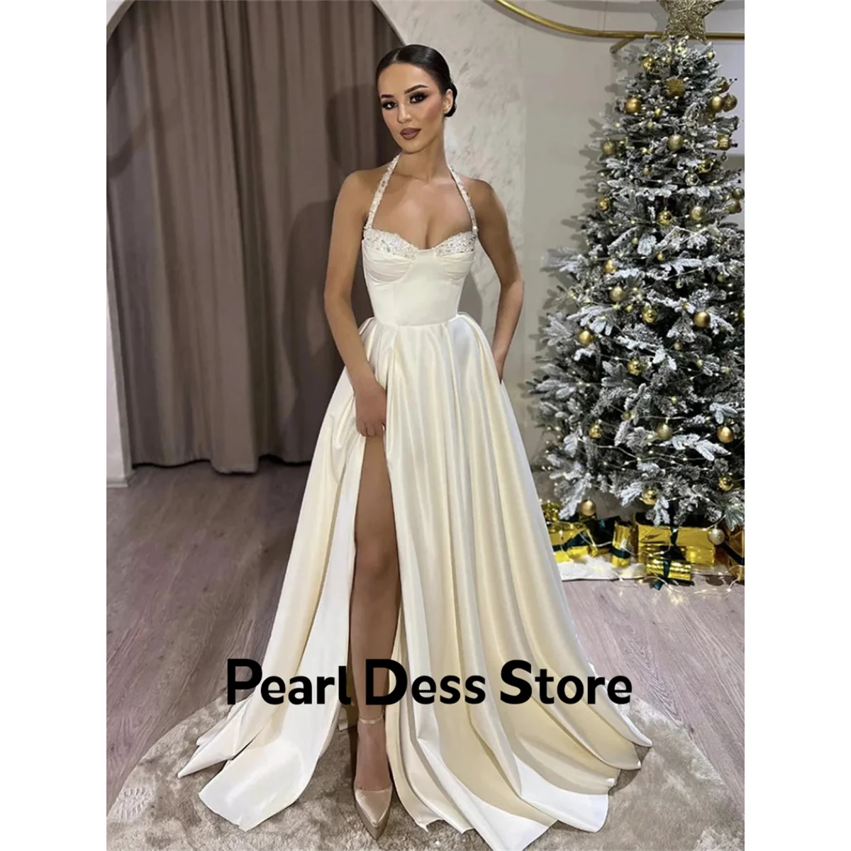 Pearl Evening Dress Women Elegant Party Dresses Woman A-Line Sweetheart Neck Satin Beige Long Ball Gown Slit Evening Gown Gala
Pearl Evening Dress Women Elegant Party Dresses Woman A-Line Sweetheart Neck Satin Beige Long Ball Gown Slit Evening Gown Gala