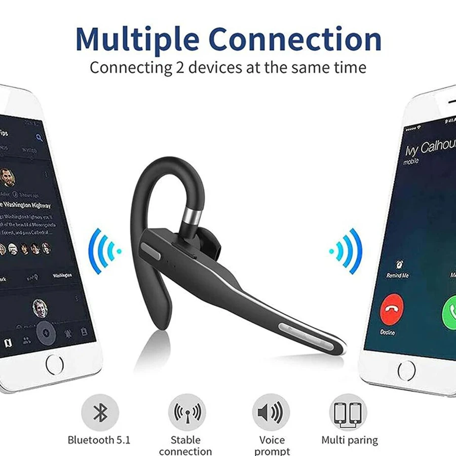 Trucker Wireless Headset Bluetooth 5.1 Earpiece Dual Mic Earbud Noise Cancelling
Trucker Wireless Headset Bluetooth 5.1 Earpiece Dual Mic Earbud Noise Cancelling