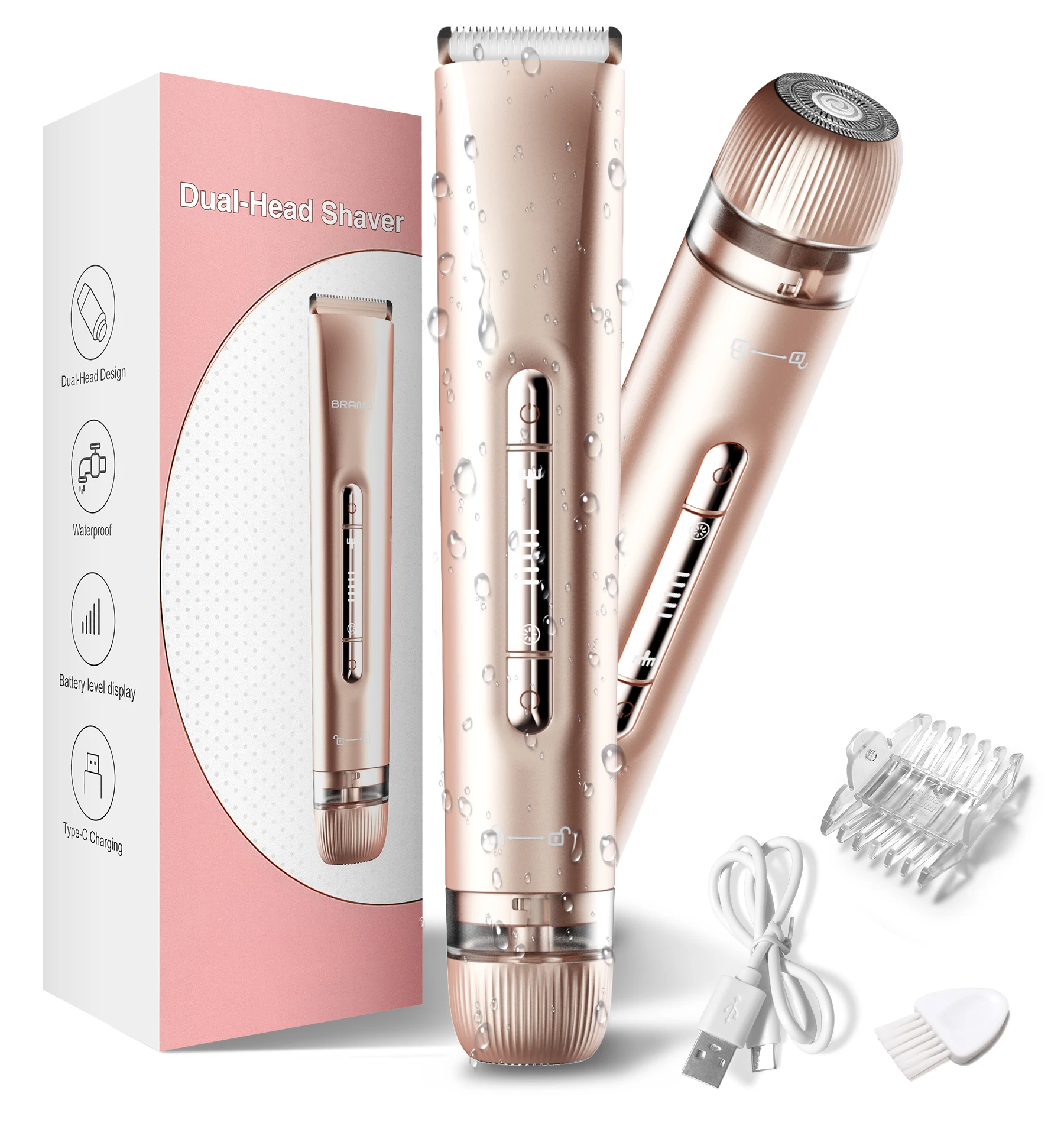 Bikini Trimmer for Women - 2 in 1 Electric Razors for Women - Dual Head Electric Shaver - IPX7 Waterproof Wet & Dry Use Body Hai
Bikini Trimmer for Women - 2 in 1 Electric Razors for Women - Dual Head Electric Shaver - IPX7 Waterproof Wet & Dry Use Body Hai