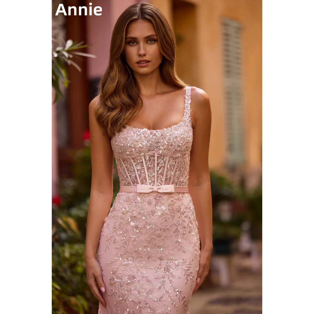Annie Gorgeous Pink Prom Dresses Lace Herringbone Sequins Luxury Evening Dresses Mermaid Princess Wedding Party Dress Customized
Annie Gorgeous Pink Prom Dresses Lace Herringbone Sequins Luxury Evening Dresses Mermaid Princess Wedding Party Dress Customized