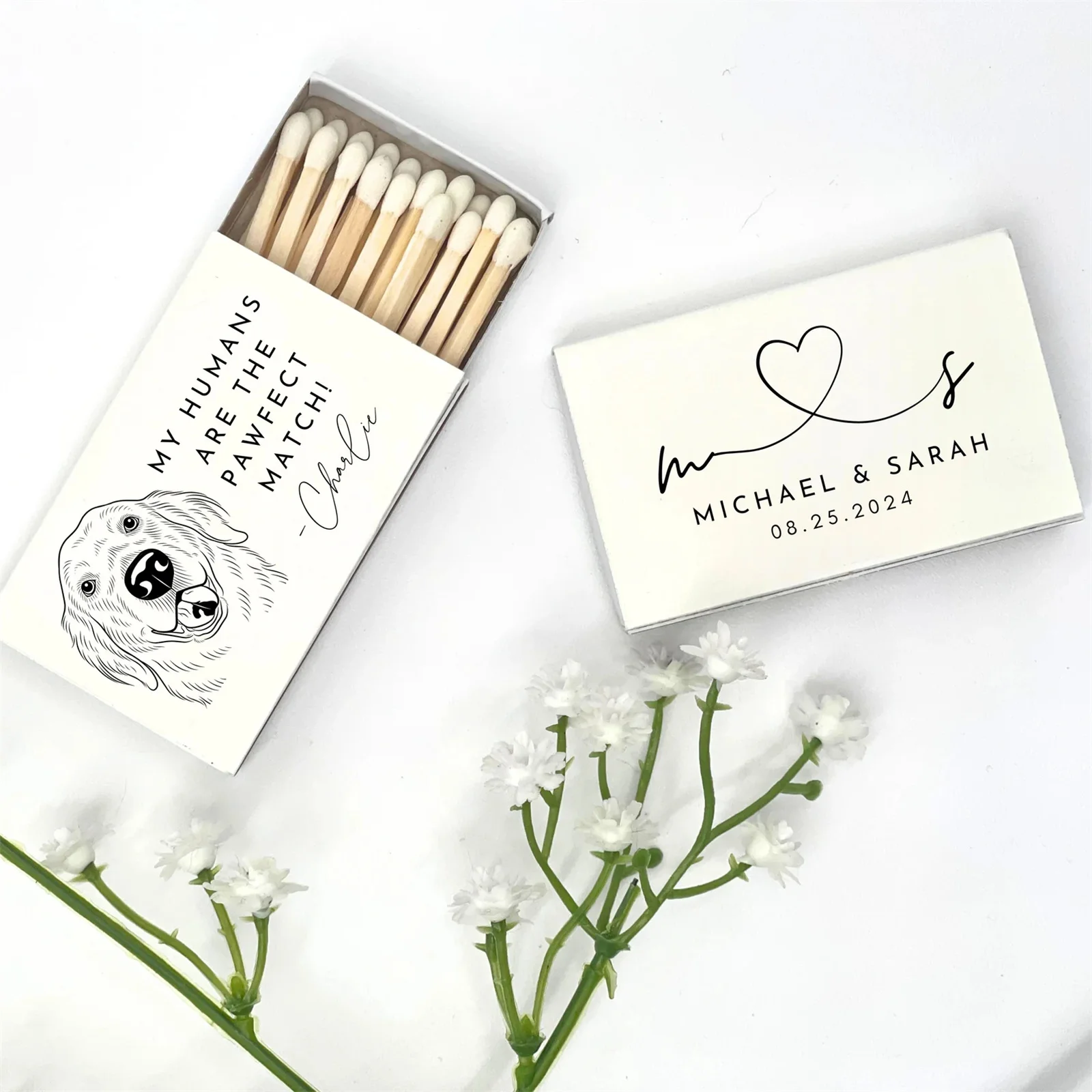 Изготовленные на заказ спички для домашних животных, свадебные матчи, свадебный декор, персонализированные спички для собак, индивидуальные спичечные коробки, сувениры для спичечных коробок, Cust
Изготовленные на заказ спички для домашних животных, свадебные матчи, свадебный декор, персонализированные спички для собак, индивидуальные спичечные коробки, сувениры для спичечных коробок, Cust