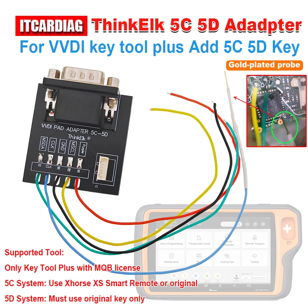 ThinkElk 5C 5D Adadpter for Xhorse VVDI Key Tool Plus For VAG MQB49 5C 5D Add Key For VW For Audi Read Key Data Add 5C 5D Key
ThinkElk 5C 5D Adadpter for Xhorse VVDI Key Tool Plus For VAG MQB49 5C 5D Add Key For VW For Audi Read Key Data Add 5C 5D Key