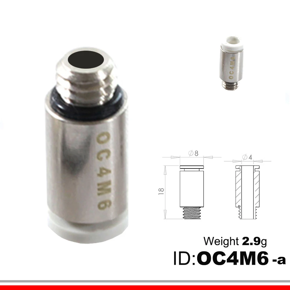 OC4M6 Bowden Donnector Suitable For PTFE Pipe With Diameter 4mm For OMG V2S EXTRUDER OMG H2 HOTEND
OC4M6 Bowden Donnector Suitable For PTFE Pipe With Diameter 4mm For OMG V2S EXTRUDER OMG H2 HOTEND