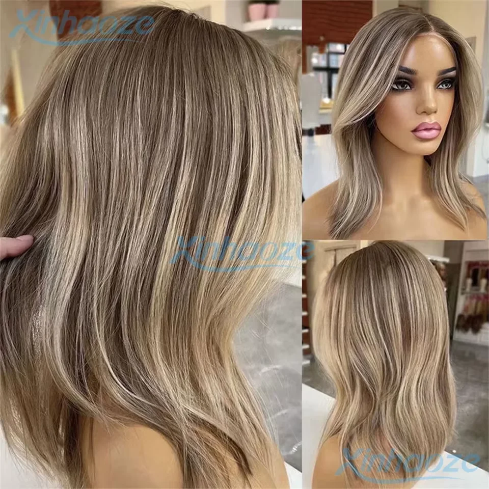 Natural Wavy Short Bob Human Hair Brown Ash Blonde Full Lace Wigs #8/613 Highlight Glueless 13x4 Lace Front Short Bob Wigs
Natural Wavy Short Bob Human Hair Brown Ash Blonde Full Lace Wigs #8/613 Highlight Glueless 13x4 Lace Front Short Bob Wigs