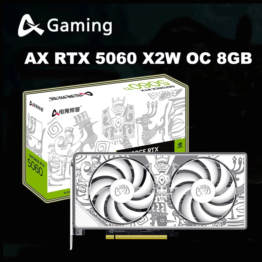 used AX GAMING RTX 5060 X2W OC 8GB New Graphic Card 8GB GDDR7 128Bit Geforce rtx 5060 8Pin 28Gbps 5060 Gaming GPU Video Cards
used AX GAMING RTX 5060 X2W OC 8GB New Graphic Card 8GB GDDR7 128Bit Geforce rtx 5060 8Pin 28Gbps 5060 Gaming GPU Video Cards
