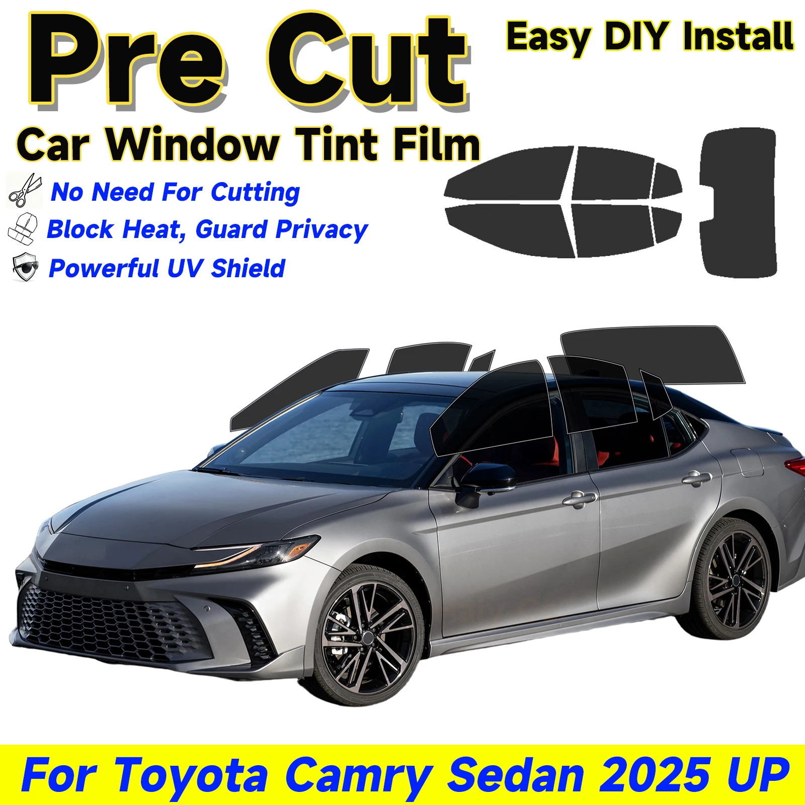 Precut Window Tint Car for Toyota Camry Sedan 2025 Auto Sun Uv Blocking Heat & Glare 2Ply Window Protector Privacy Films Shade
Precut Window Tint Car for Toyota Camry Sedan 2025 Auto Sun Uv Blocking Heat & Glare 2Ply Window Protector Privacy Films Shade