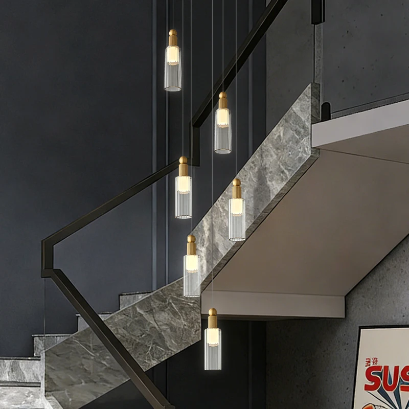 Duplex Loft Chandelier Glass Chandelier for Stairs Hanging Lamp Villa Staircase Chandelier High Ceiling Pendant Lights
Duplex Loft Chandelier Glass Chandelier for Stairs Hanging Lamp Villa Staircase Chandelier High Ceiling Pendant Lights