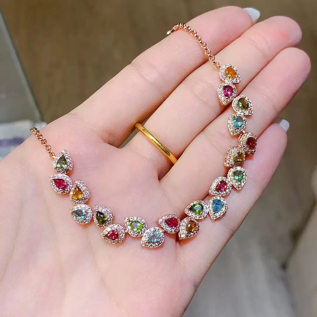 KJJEAXCMY Fine Jewelry Natural Tourmaline Women's Bracelet S925 Pure Silver Exquisite Inlaid High Clarity Gem Party Gift
KJJEAXCMY Fine Jewelry Natural Tourmaline Women's Bracelet S925 Pure Silver Exquisite Inlaid High Clarity Gem Party Gift