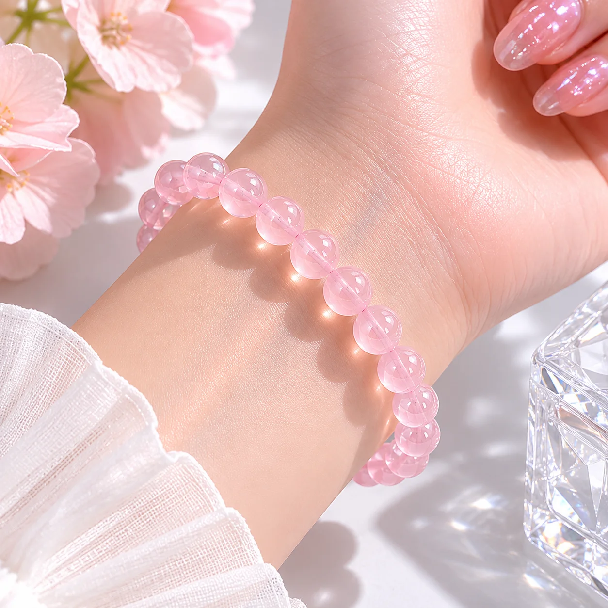 1 pcs Natural Rose Quartz Bracelet Grapefruit Pink Crystal Beads Handmade Elastic Bracelet Love Energy Jewelry Gift for Women
1 pcs Natural Rose Quartz Bracelet Grapefruit Pink Crystal Beads Handmade Elastic Bracelet Love Energy Jewelry Gift for Women