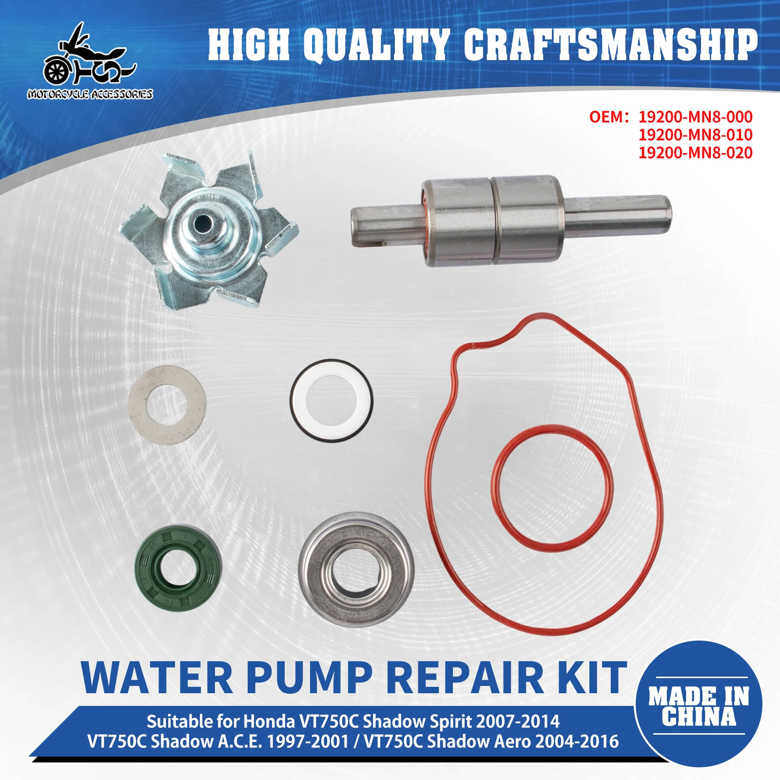 SJ Motorcycle Water Pump Repair Kit For Honda VT750C2 Shadow Phantom 2010–2017 VT750C Shadow Spirit 2007–2014 VT750C Shadow ACE
SJ Motorcycle Water Pump Repair Kit For Honda VT750C2 Shadow Phantom 2010–2017 VT750C Shadow Spirit 2007–2014 VT750C Shadow ACE