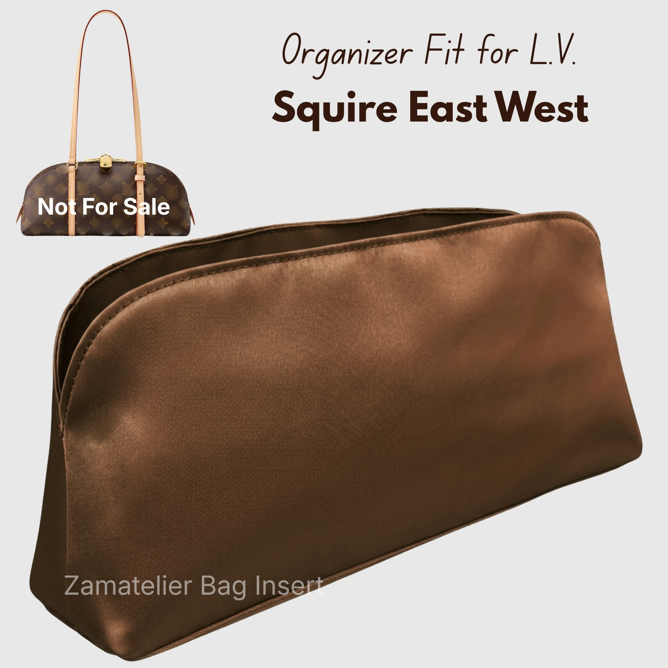 Silk Insert for L.V. Squire East West Bag, Tote Hobo Organizer Satin Purse Insert, Liner with Zip Pocket Base Shaper
Silk Insert for L.V. Squire East West Bag, Tote Hobo Organizer Satin Purse Insert, Liner with Zip Pocket Base Shaper