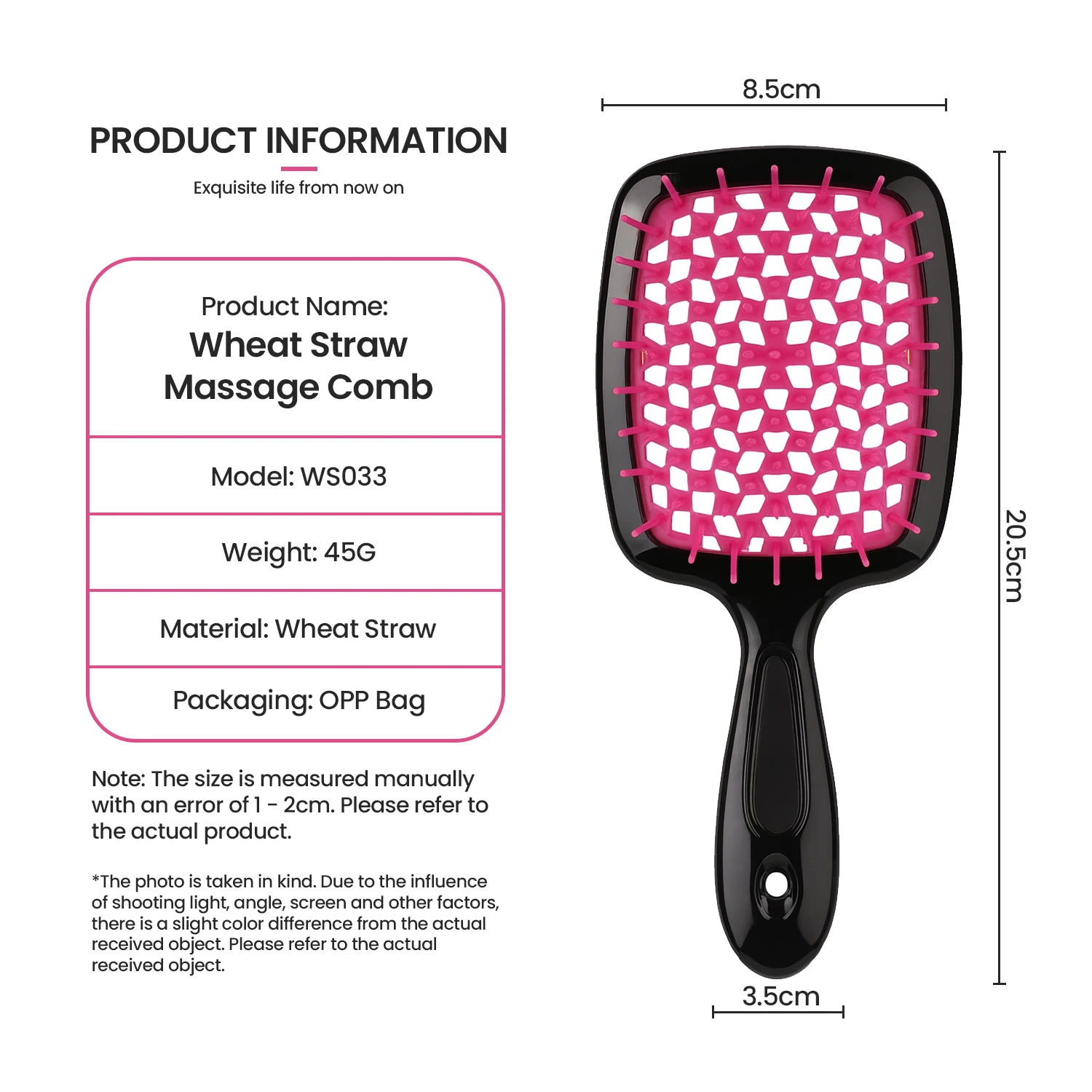 Щетка для распутывания волос - нежный спутывающий материал, уменьшает дрек, уменьшает время сушки волос, легко чистится, сверхлегкая, мягкая щетина 
Щетка для распутывания волос - нежный спутывающий материал, уменьшает дрек, уменьшает время сушки волос, легко чистится, сверхлегкая, мягкая щетина