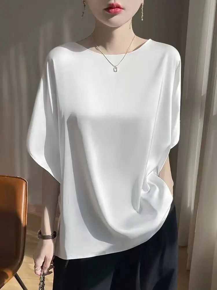 Elegant style silk two-piece batwing sleeve loose top
Elegant style silk two-piece batwing sleeve loose top