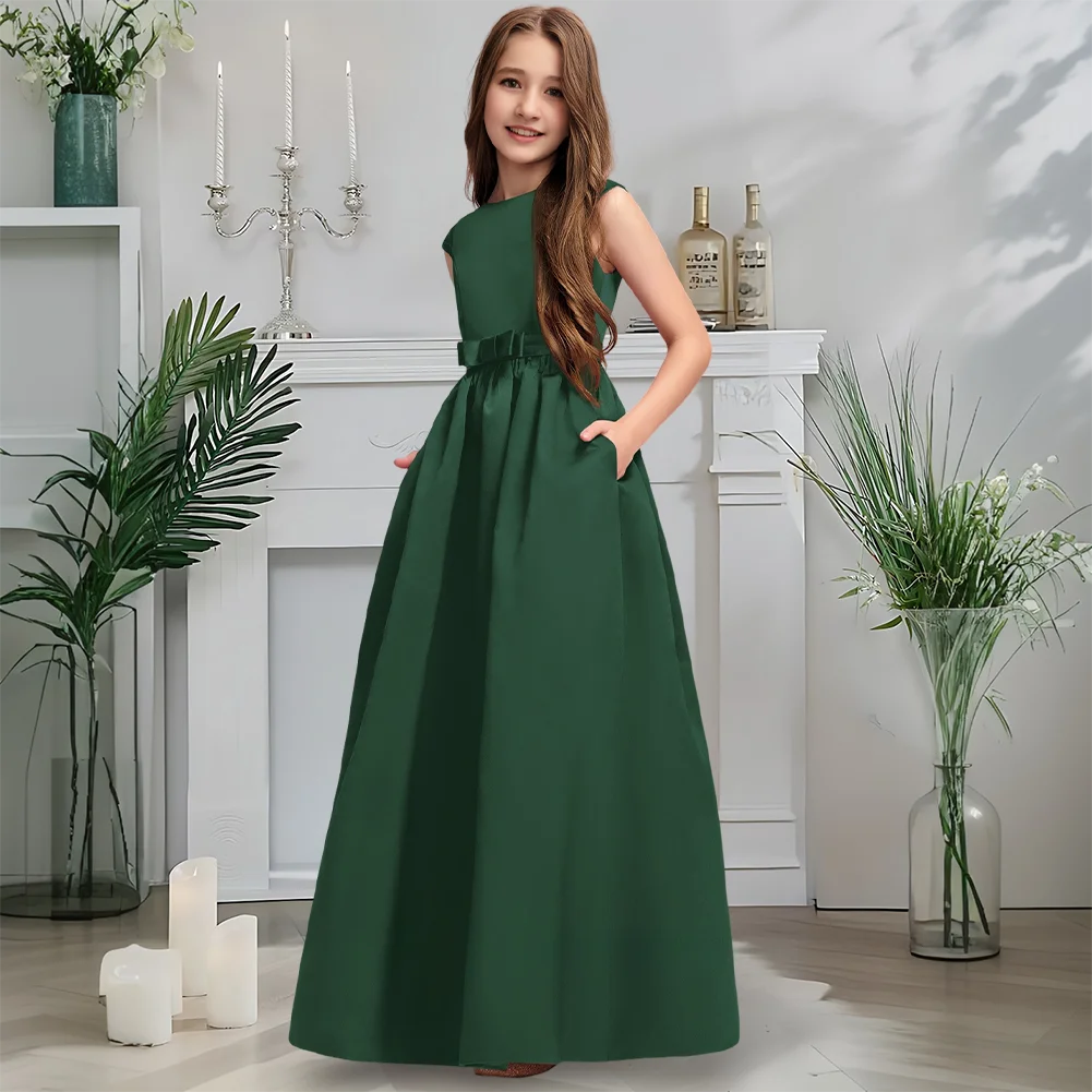 Luxurious Scoop Junior Bridesmaid Dress Merlot Flower Girl Dress Floor-Length Satin With Cascading Bows Wedding Party
Luxurious Scoop Junior Bridesmaid Dress Merlot Flower Girl Dress Floor-Length Satin With Cascading Bows Wedding Party