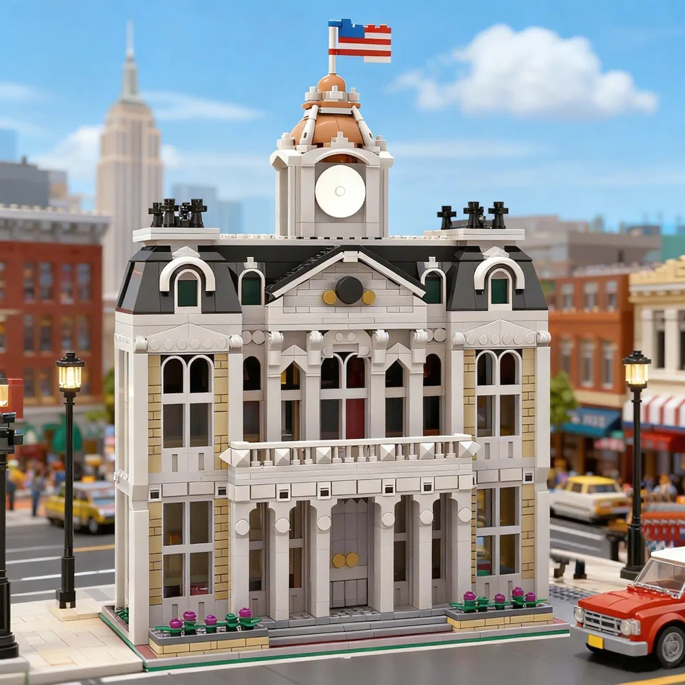 MOC City Hall Deluxe Main Street USA Building Blocks Creative Cityscape Architecture Home Decor Toys Adult Gifts
MOC City Hall Deluxe Main Street USA Building Blocks Creative Cityscape Architecture Home Decor Toys Adult Gifts