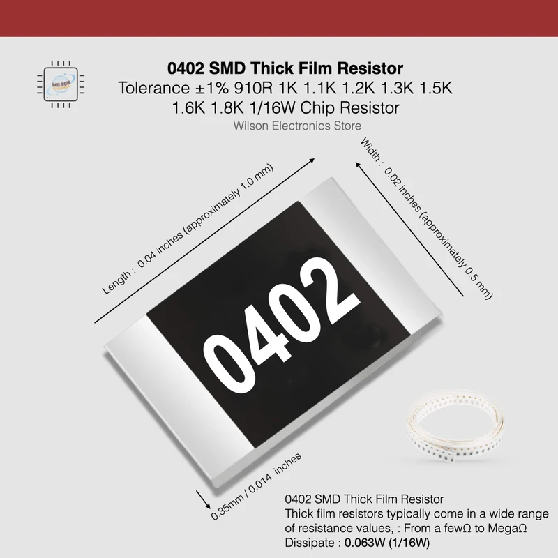 100 шт./лот 0402 фиксированный резистор SMD с допуском ± 1% 910R 1K 1,1K 1,2K 1,3K 1,5K 1,6K 1,8K 1/16W пленочный резистор
100 шт./лот 0402 фиксированный резистор SMD с допуском ± 1% 910R 1K 1,1K 1,2K 1,3K 1,5K 1,6K 1,8K 1/16W пленочный резистор