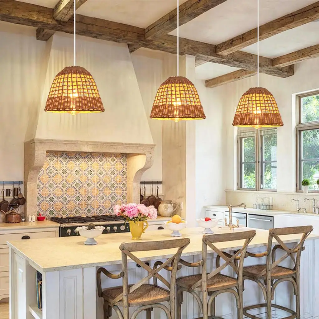 Bamboo Woven Pendant Light Rattan Hanging Retro Lamp Fixture Boho Ceiling Chandelier Lighting for Kitchen Island Restaurant E27
Bamboo Woven Pendant Light Rattan Hanging Retro Lamp Fixture Boho Ceiling Chandelier Lighting for Kitchen Island Restaurant E27