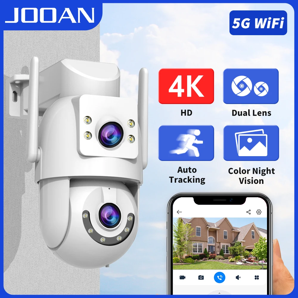 Уличная IP-камера JOOAN 4K 8MP HD с Wi-Fi, PTZ, 5-кратным зумом, двумя объективами, автоматическим отслеживанием и ночным видением
Уличная IP-камера JOOAN 4K 8MP HD с Wi-Fi, PTZ, 5-кратным зумом, двумя объективами, автоматическим отслеживанием и ночным видением