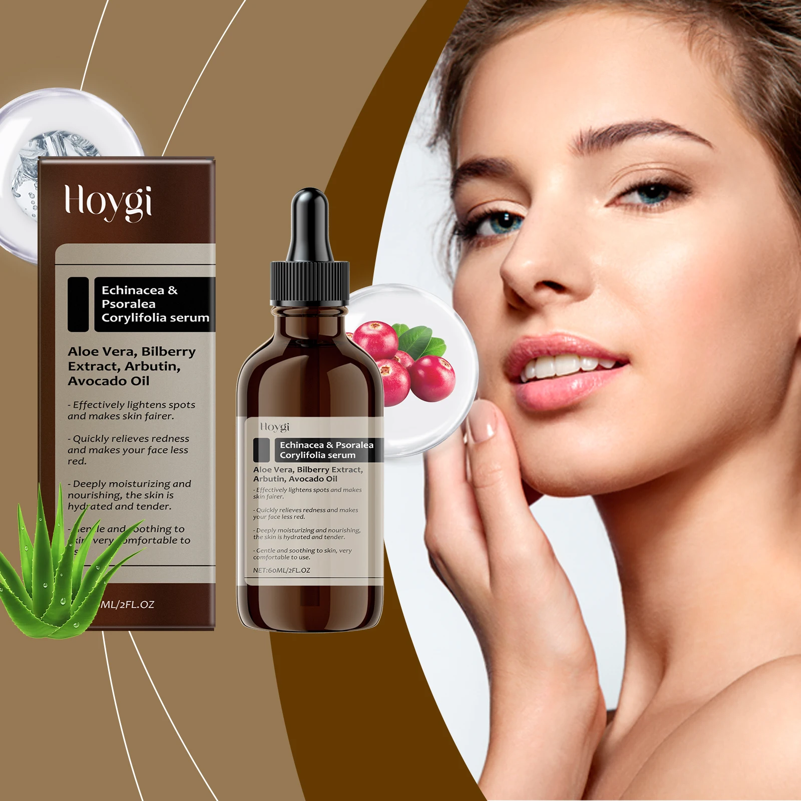 Hoygi 60ml Soothing Facial Serum Delicate Skin Improve Dullness Dryness Moisturizing Lighten Melanin Repair Face Essence
Hoygi 60ml Soothing Facial Serum Delicate Skin Improve Dullness Dryness Moisturizing Lighten Melanin Repair Face Essence
