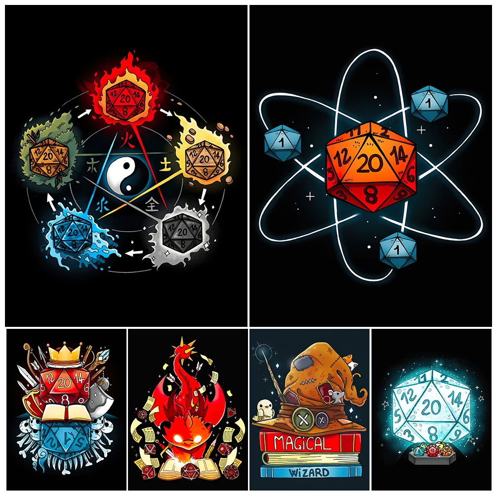 Magical Wizard Dices Wall Art Canvas Painting Mysterious Witchcraft Dice Elements Art Poster And Print Home Decoration Unframed
Magical Wizard Dices Wall Art Canvas Painting Mysterious Witchcraft Dice Elements Art Poster And Print Home Decoration Unframed
