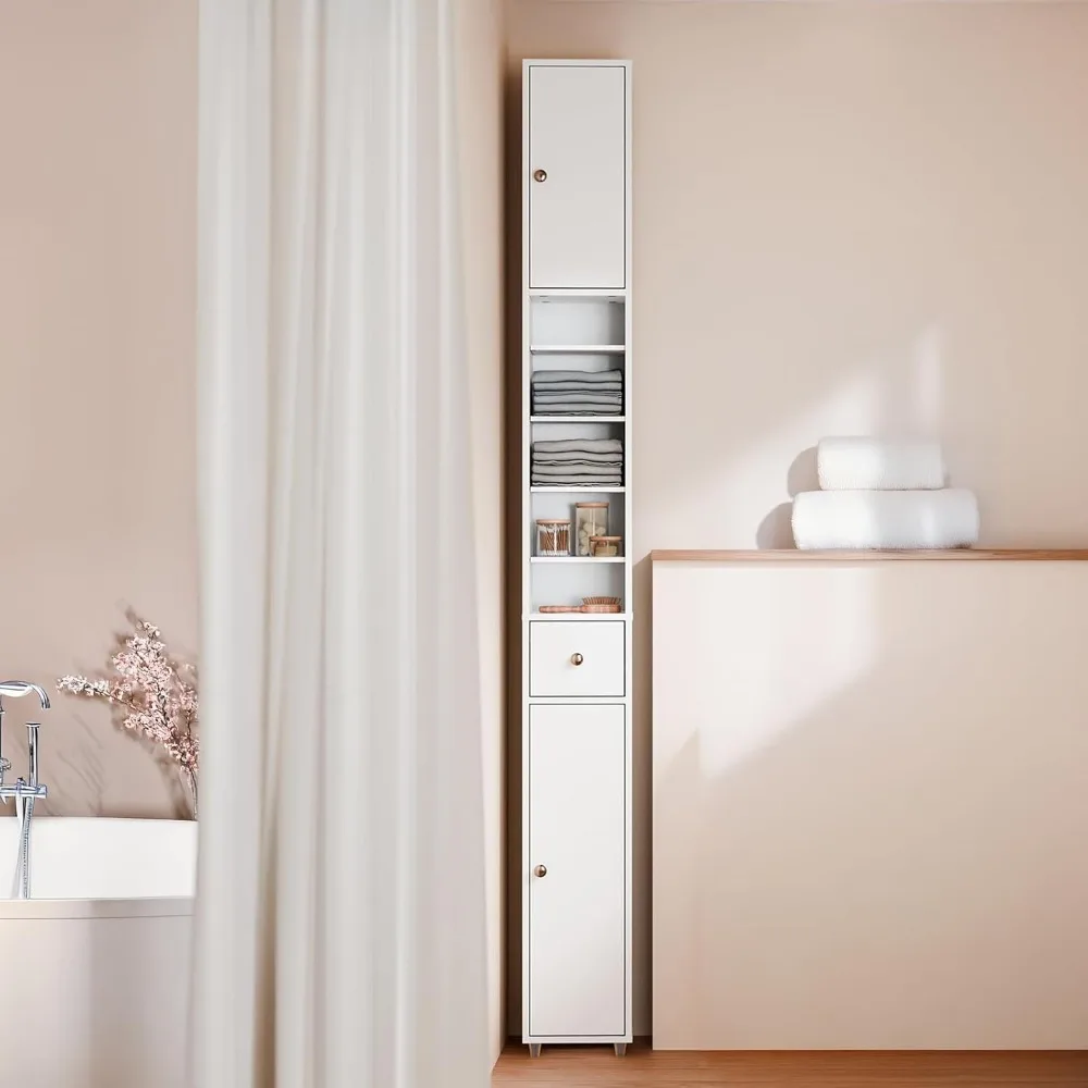 Tall Slim Bathroom Storage Cabinet with Drawer and Doors, Narrow Organizer for Small Spaces, Adjustable Shelves for Towels, Mode
Tall Slim Bathroom Storage Cabinet with Drawer and Doors, Narrow Organizer for Small Spaces, Adjustable Shelves for Towels, Mode
