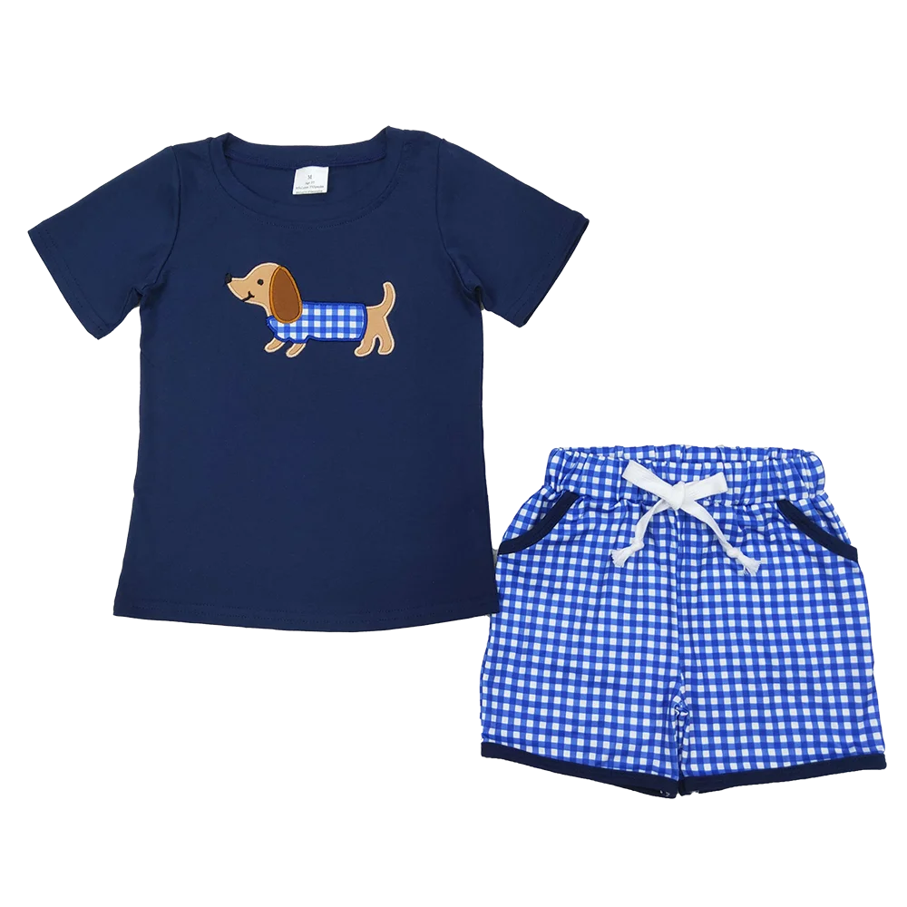 BSSO1227Baby Boys Summer Boys Outfits Embroidery Baby Boys Navy Dachshund Shirt Checkered Shorts Clothes Set
BSSO1227Baby Boys Summer Boys Outfits Embroidery Baby Boys Navy Dachshund Shirt Checkered Shorts Clothes Set