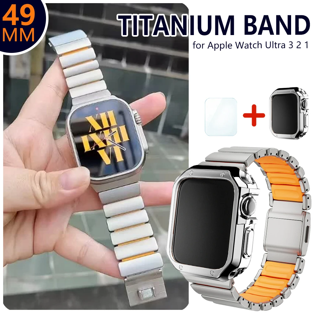 Titanium Band for Apple Watch Ultra 3 2 1 49mm Series 11 10 46mm 9 8 7 6 5 4 SE 2025 44mm 45mm TPU Case+titanium Strap
Titanium Band for Apple Watch Ultra 3 2 1 49mm Series 11 10 46mm 9 8 7 6 5 4 SE 2025 44mm 45mm TPU Case+titanium Strap