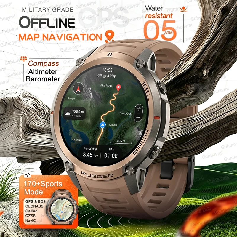 2026 New Military GPS Smart Watch Built-in Offline Map 5ATM Swim Clock Altitude Compass HD Call Outdoors Sports Smartwatch Men
2026 New Military GPS Smart Watch Built-in Offline Map 5ATM Swim Clock Altitude Compass HD Call Outdoors Sports Smartwatch Men