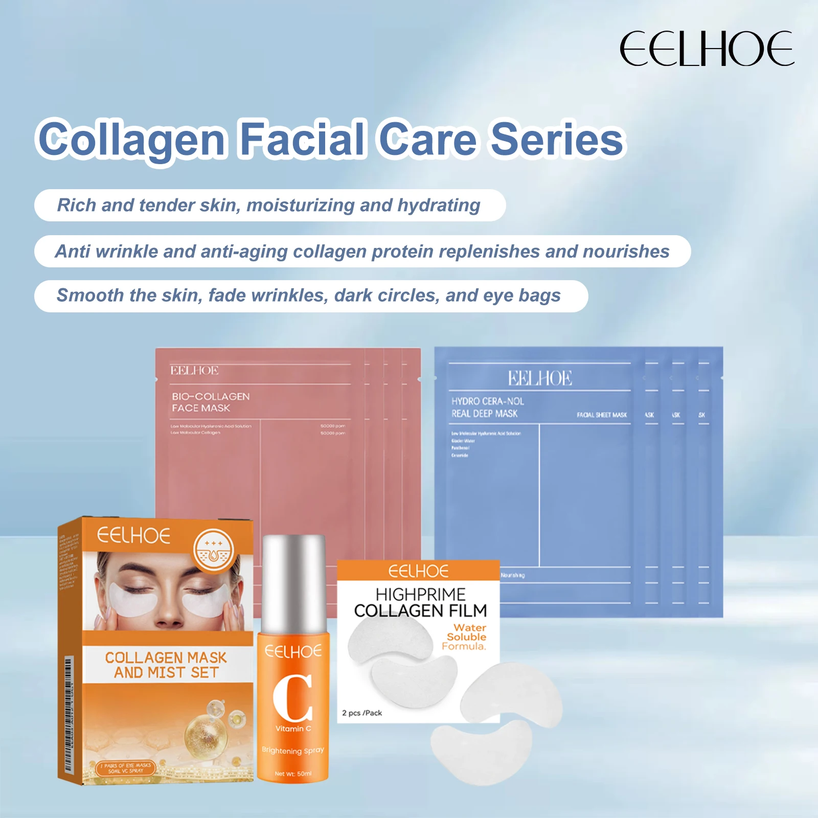 Eelhoe 4 шт., биоколлагеновая маска для лица, крем-маска для глаз, сужение пор, увлажняющее омоложение, освежение лица, осветление кожи лица, маска
Eelhoe 4 шт., биоколлагеновая маска для лица, крем-маска для глаз, сужение пор, увлажняющее омоложение, освежение лица, осветление кожи лица, маска