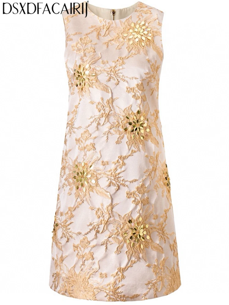 DSFACAIRIJ Women's Classic Style O-Neck Sleeveless Relief Flower Decorate Sequins Buttons Summer Premium feel Vest Mini Dresses
DSFACAIRIJ Women's Classic Style O-Neck Sleeveless Relief Flower Decorate Sequins Buttons Summer Premium feel Vest Mini Dresses